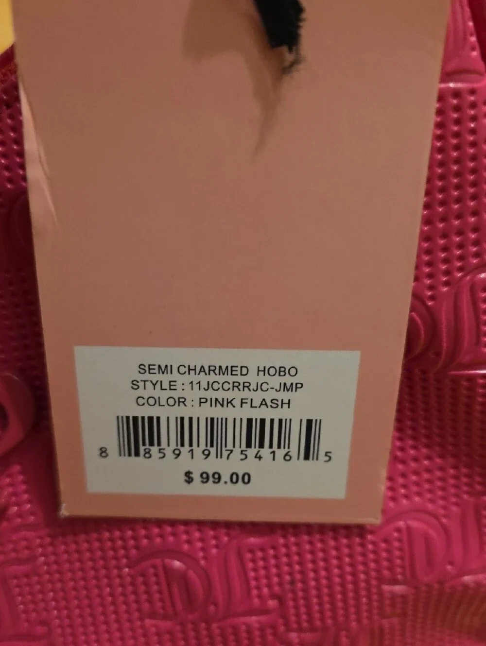 Juicy Couture Pink Flash Semi Charmed Hobo Bag